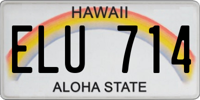 HI license plate ELU714