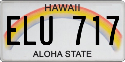 HI license plate ELU717
