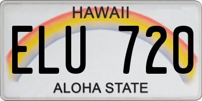 HI license plate ELU720