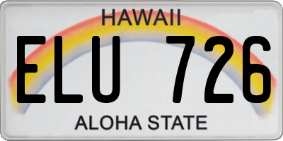 HI license plate ELU726