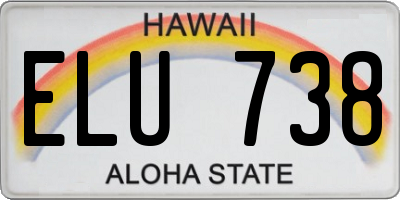 HI license plate ELU738