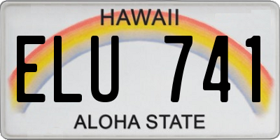 HI license plate ELU741