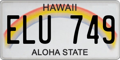 HI license plate ELU749