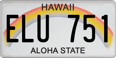 HI license plate ELU751