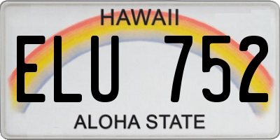 HI license plate ELU752