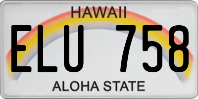 HI license plate ELU758