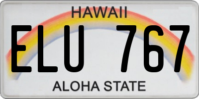 HI license plate ELU767