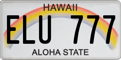 HI license plate ELU777