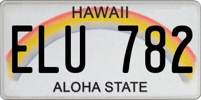 HI license plate ELU782