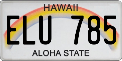 HI license plate ELU785