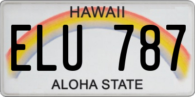 HI license plate ELU787