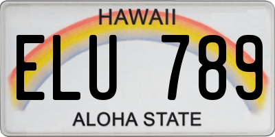 HI license plate ELU789