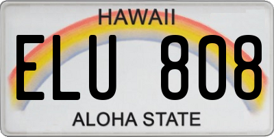HI license plate ELU808