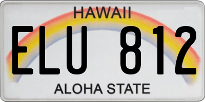 HI license plate ELU812