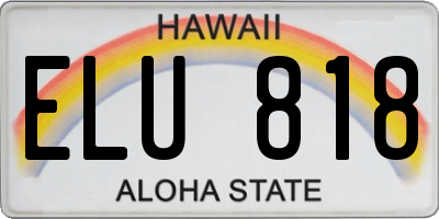 HI license plate ELU818