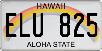 HI license plate ELU825