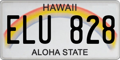 HI license plate ELU828
