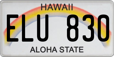 HI license plate ELU830