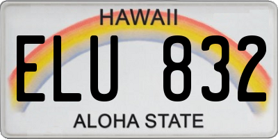 HI license plate ELU832