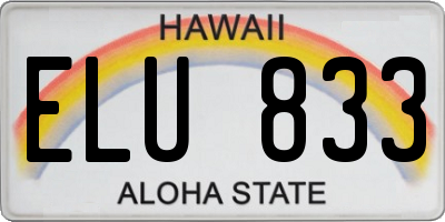 HI license plate ELU833