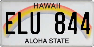 HI license plate ELU844
