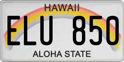 HI license plate ELU850