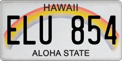HI license plate ELU854