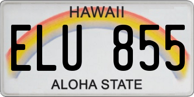 HI license plate ELU855