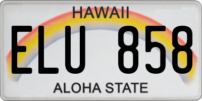 HI license plate ELU858