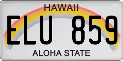 HI license plate ELU859