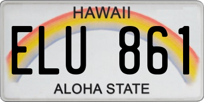 HI license plate ELU861