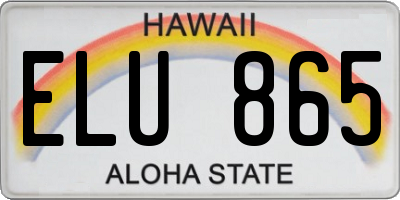 HI license plate ELU865