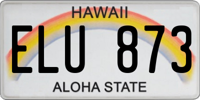 HI license plate ELU873