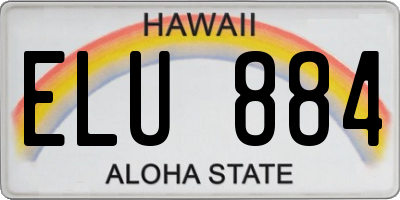 HI license plate ELU884