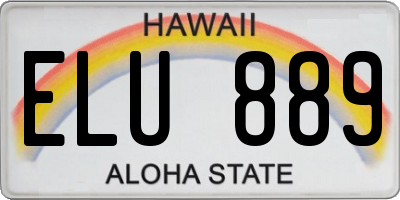 HI license plate ELU889