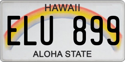 HI license plate ELU899