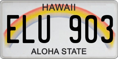 HI license plate ELU903