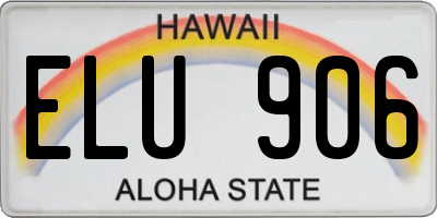HI license plate ELU906