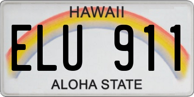HI license plate ELU911