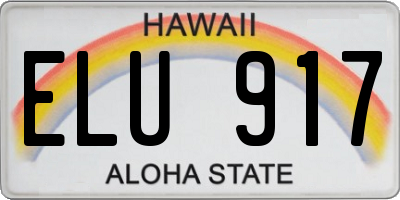 HI license plate ELU917
