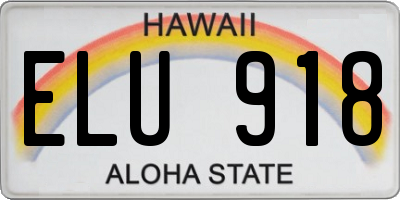 HI license plate ELU918