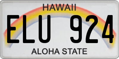 HI license plate ELU924