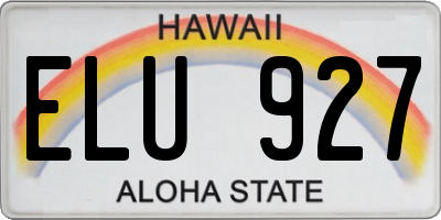 HI license plate ELU927