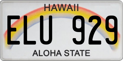 HI license plate ELU929