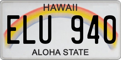 HI license plate ELU940