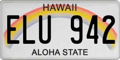HI license plate ELU942