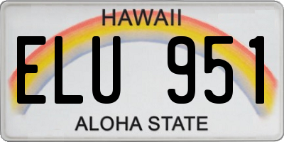 HI license plate ELU951