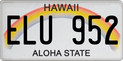 HI license plate ELU952