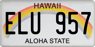 HI license plate ELU957