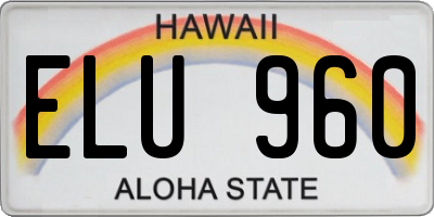 HI license plate ELU960